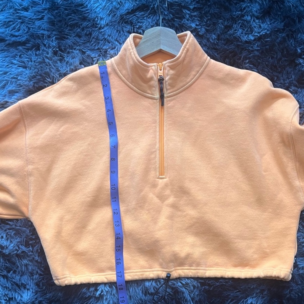 NWOT Women’s TNA Cropped Oversized Half Zip Up Sweater In Orange Size S - Picture 8 of 10